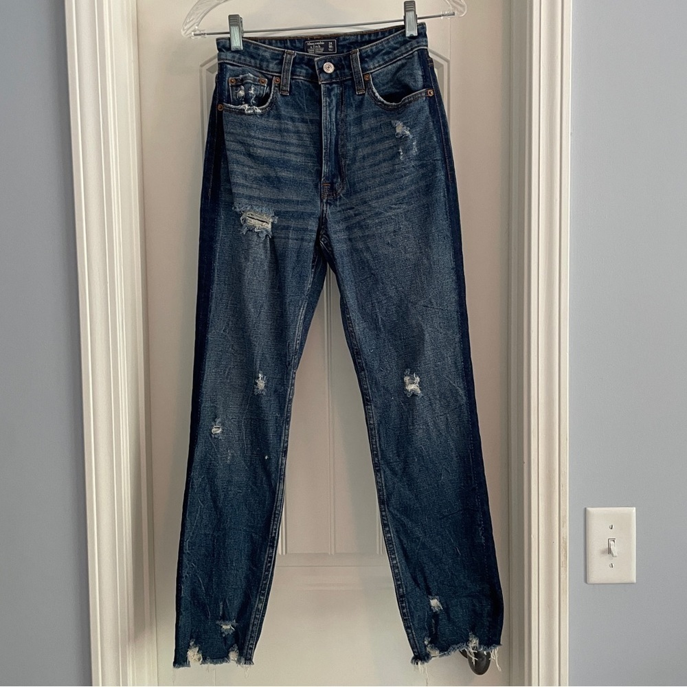 Abercrombie & Fitch 00 / 24 Simone High Rise Ankle Straight JEAN Distressed